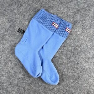 Hunter Fleece Boot Socks Womens M Blue Excellent Knit Cuff Liners